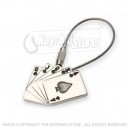 Metal Playing Cards Engraved Keyring