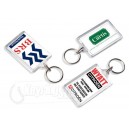 Rectangle Reopenable Clear Plastic Keyrings Keychains