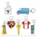 PACK 50 Printed Shapes Plastic Keyrings