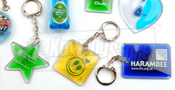 Liquid-filled keyrings